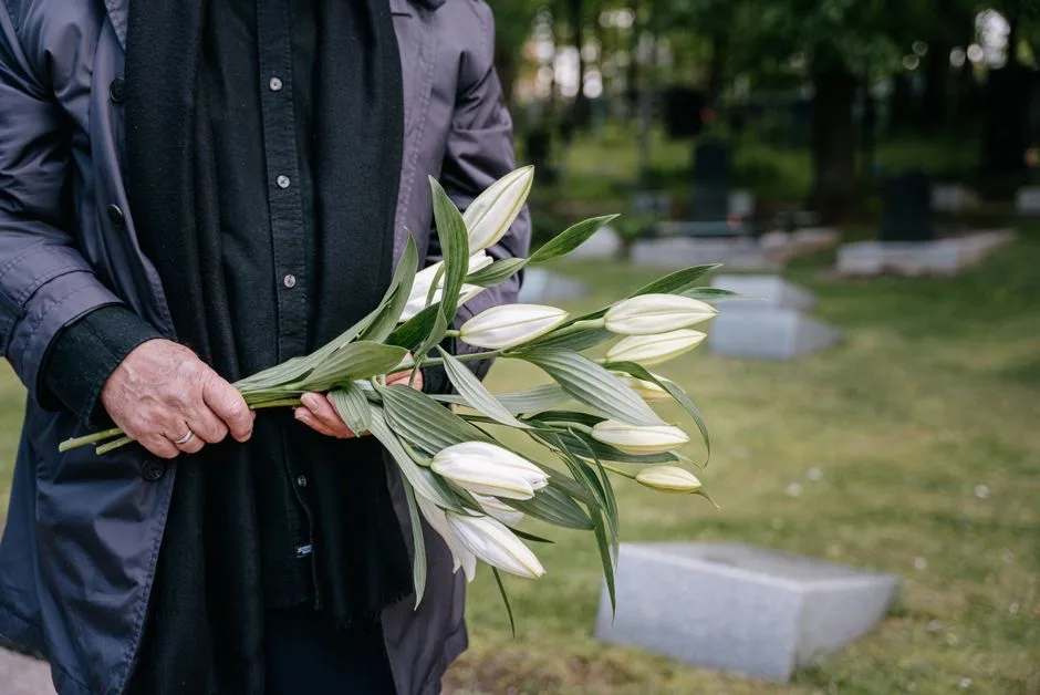 A simple memorial flower spray