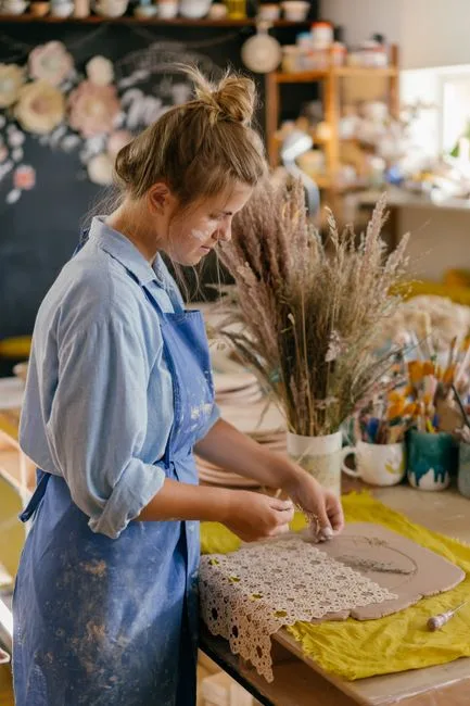 Portrait of a florist at a workbench